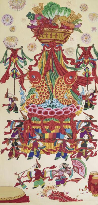 《土鄉高抬慶豐年》 史家星 繪